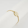 Simple Style Round Letter Stainless Steel Bracelets Gold Plated Shell Stainless Steel Bracelets