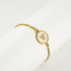 Simple Style Round Letter Stainless Steel Bracelets Gold Plated Shell Stainless Steel Bracelets