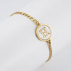 Simple Style Round Letter Stainless Steel Bracelets Gold Plated Shell Stainless Steel Bracelets