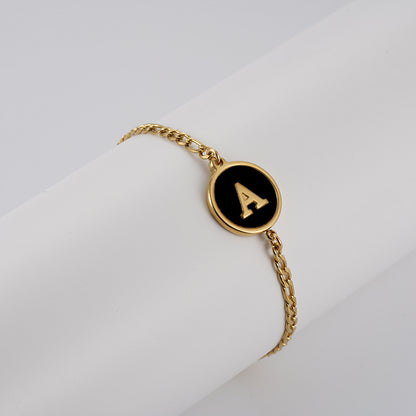 Simple Style Letter Stainless Steel Bracelets Gold Plated Shell Stainless Steel Bracelets