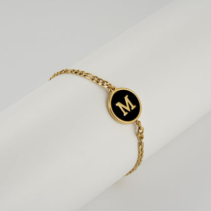 Simple Style Letter Stainless Steel Bracelets Gold Plated Shell Stainless Steel Bracelets