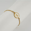 Simple Style Round Letter Stainless Steel Bracelets Gold Plated Shell Stainless Steel Bracelets