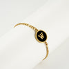 Simple Style Round Letter Stainless Steel Bracelets Gold Plated Shell Stainless Steel Bracelets