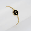 Simple Style Round Letter Stainless Steel Bracelets Gold Plated Shell Stainless Steel Bracelets