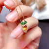 Fashion Carrot Copper Inlay Artificial Diamond Rings Necklace