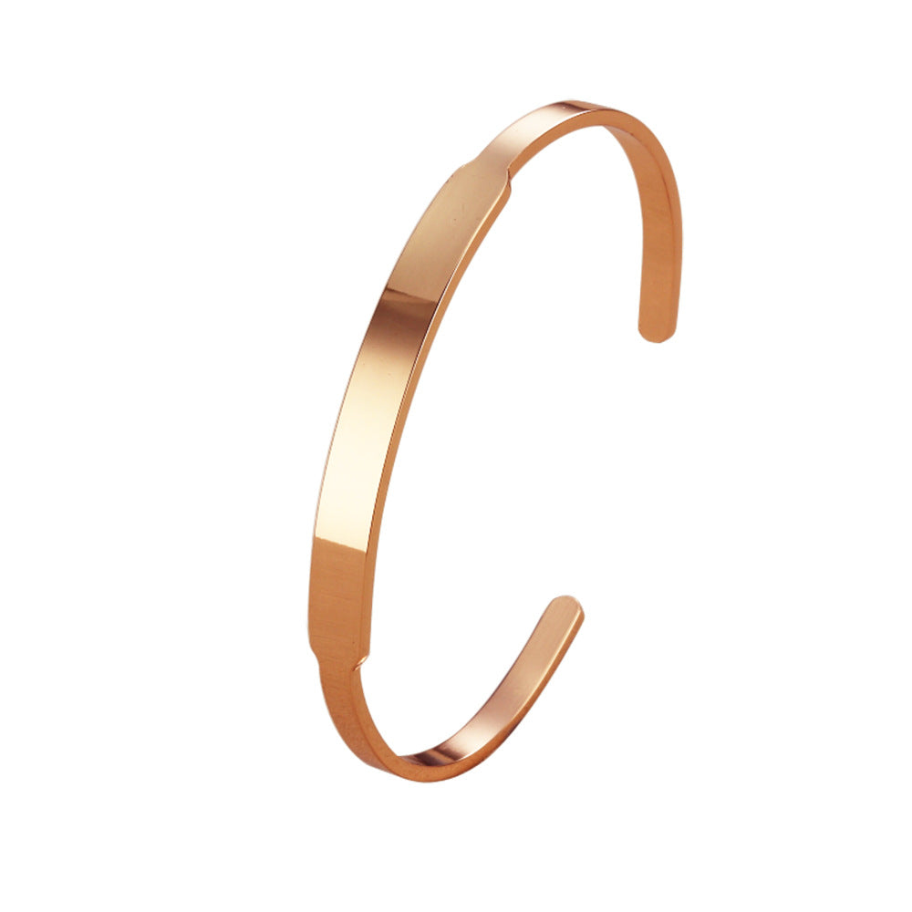 Simple Style Solid Color Stainless Steel Bangle