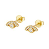 Simple Style Geometric Eye Copper Ear Studs Gold Plated Zircon Copper Earrings