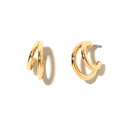 Simple Style Geometric Eye Copper Ear Studs Gold Plated Zircon Copper Earrings