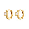 Fashion Square Copper Hoop Earrings Gold Plated Zircon Copper Earrings