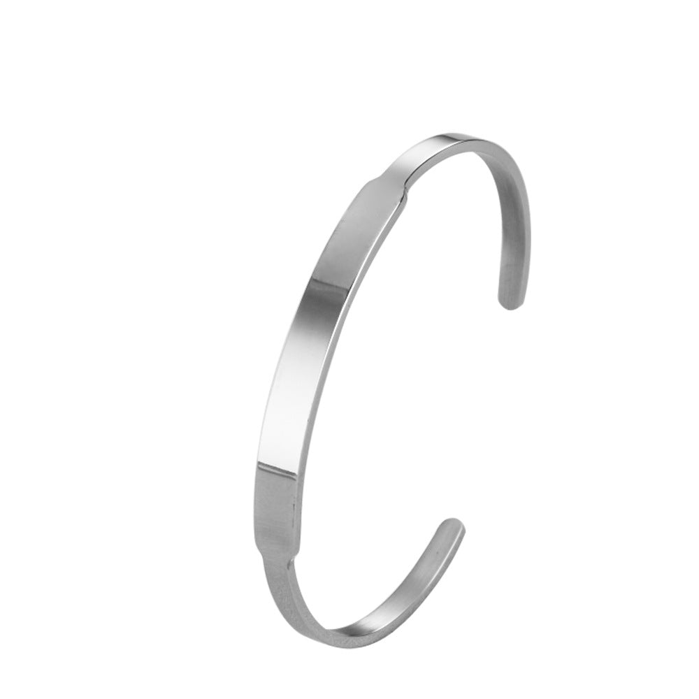 Simple Style Solid Color Stainless Steel Bangle