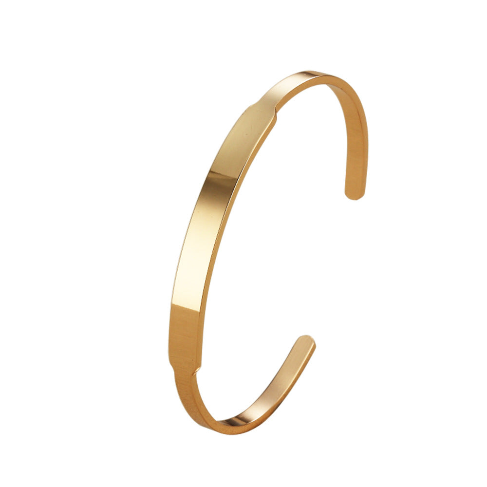 Simple Style Solid Color Stainless Steel Bangle