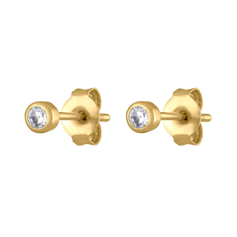 Simple Style Geometric Eye Copper Ear Studs Gold Plated Zircon Copper Earrings