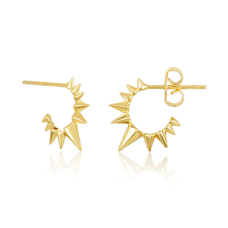 Simple Style Geometric Eye Copper Ear Studs Gold Plated Zircon Copper Earrings