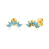 Simple Style Leaf Copper Ear Studs Gold Plated Zircon Copper Earrings