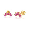 Simple Style Leaf Copper Ear Studs Gold Plated Zircon Copper Earrings