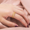 Simple Style Solid Color Copper Plating Inlay Pearl Zircon Gold Plated Open Ring