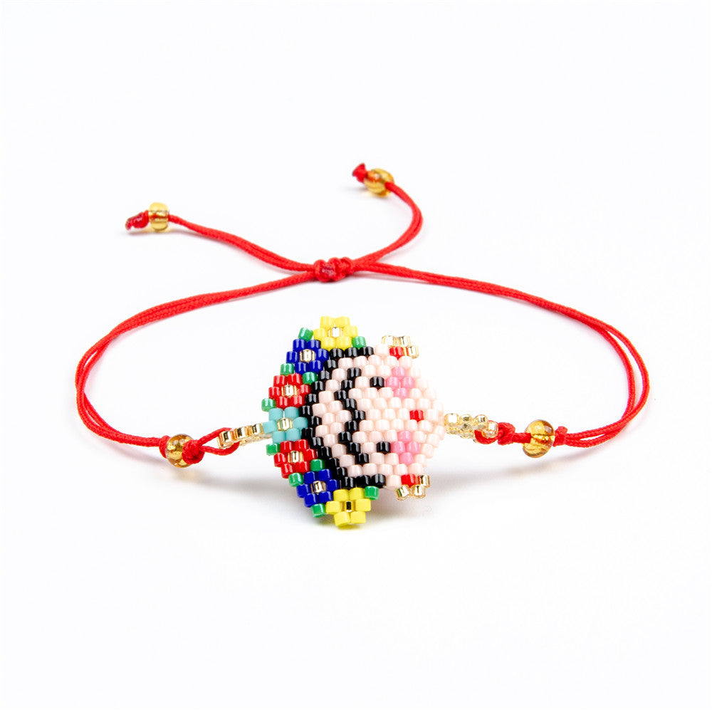 Miyuki Rice Beads Hand-woven Demon Eye Bracelet Personality Ethnic Style Jewelry