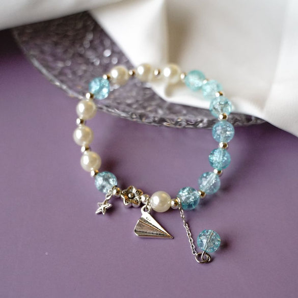 Fashion Flower Alloy Beaded Bracelets