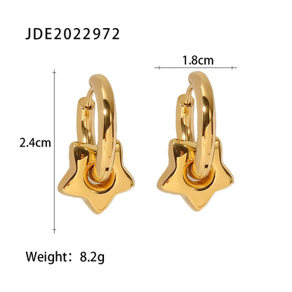 Fashion Star Plating Stainless Steel Gold Plated Earrings