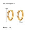 Fashion Geometric Stainless Steel Earrings Plating Rhinestones Stainless Steel Earrings