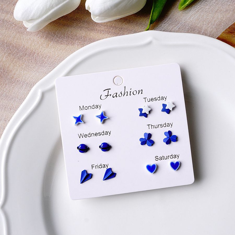 Cartoon Style Heart Shape Flower Alloy Fruit Ear Studs 1 Pair