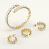 Wholesale Fashion Eye Stainless Steel Inlay Zircon Bracelets Earrings