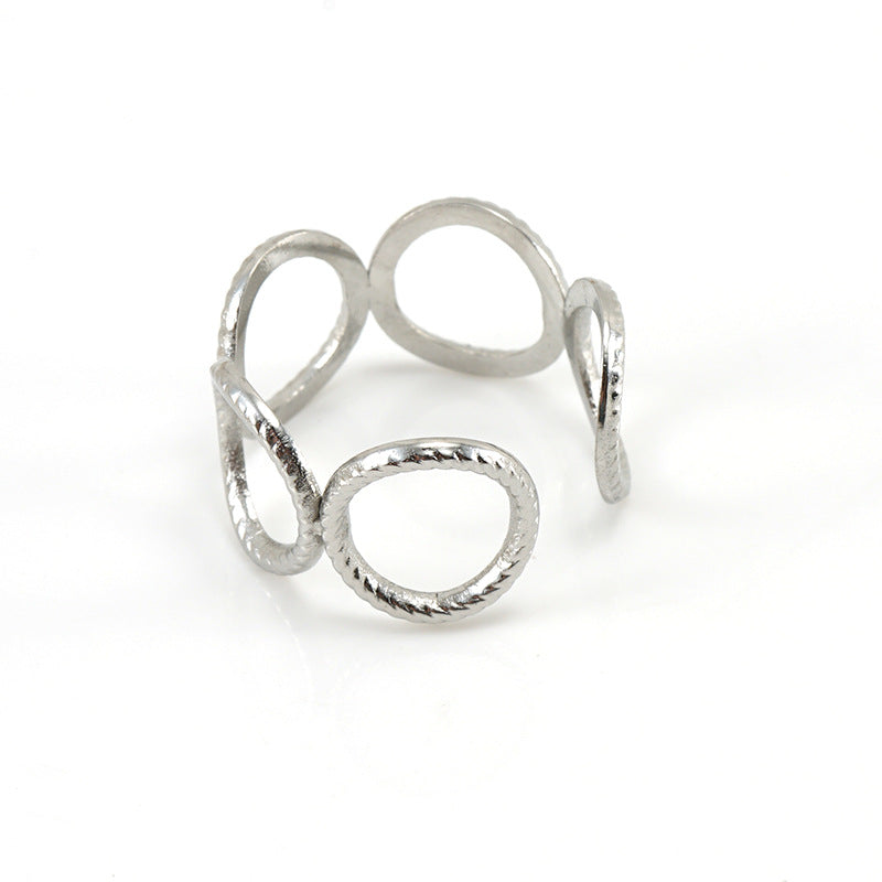 Fashion Geometric Titanium Steel Plating Open Ring