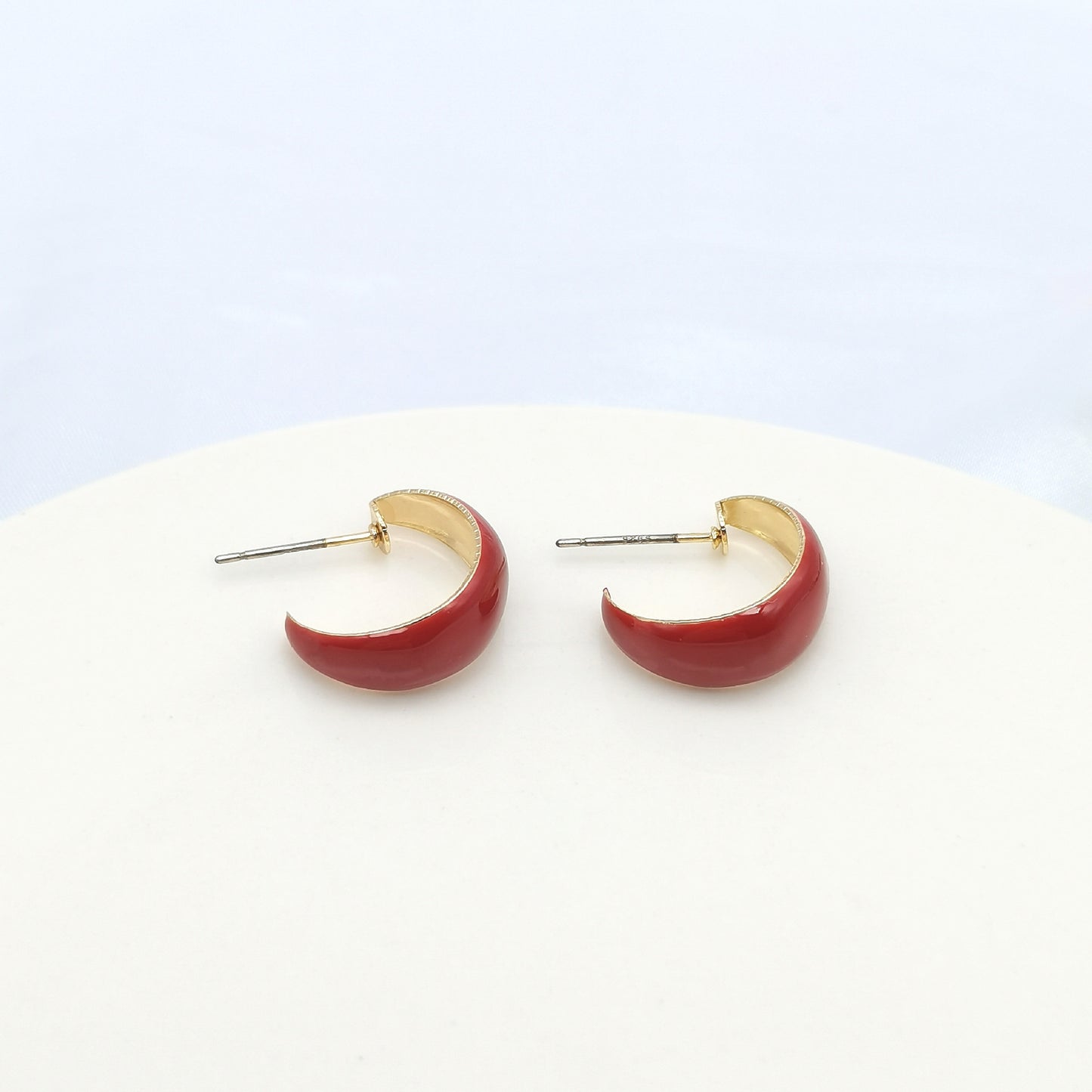 Simple Style C Shape Enamel Iron Earrings