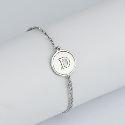 Simple Style Letter Stainless Steel Inlay Shell Bracelets