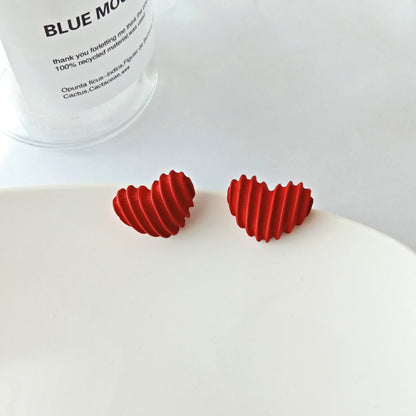 Simple Style Heart Shape Alloy Stoving Varnish Ear Studs