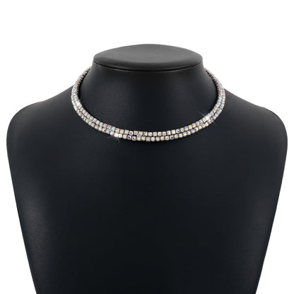 Simple Style Geometric Alloy Rhinestone Necklace