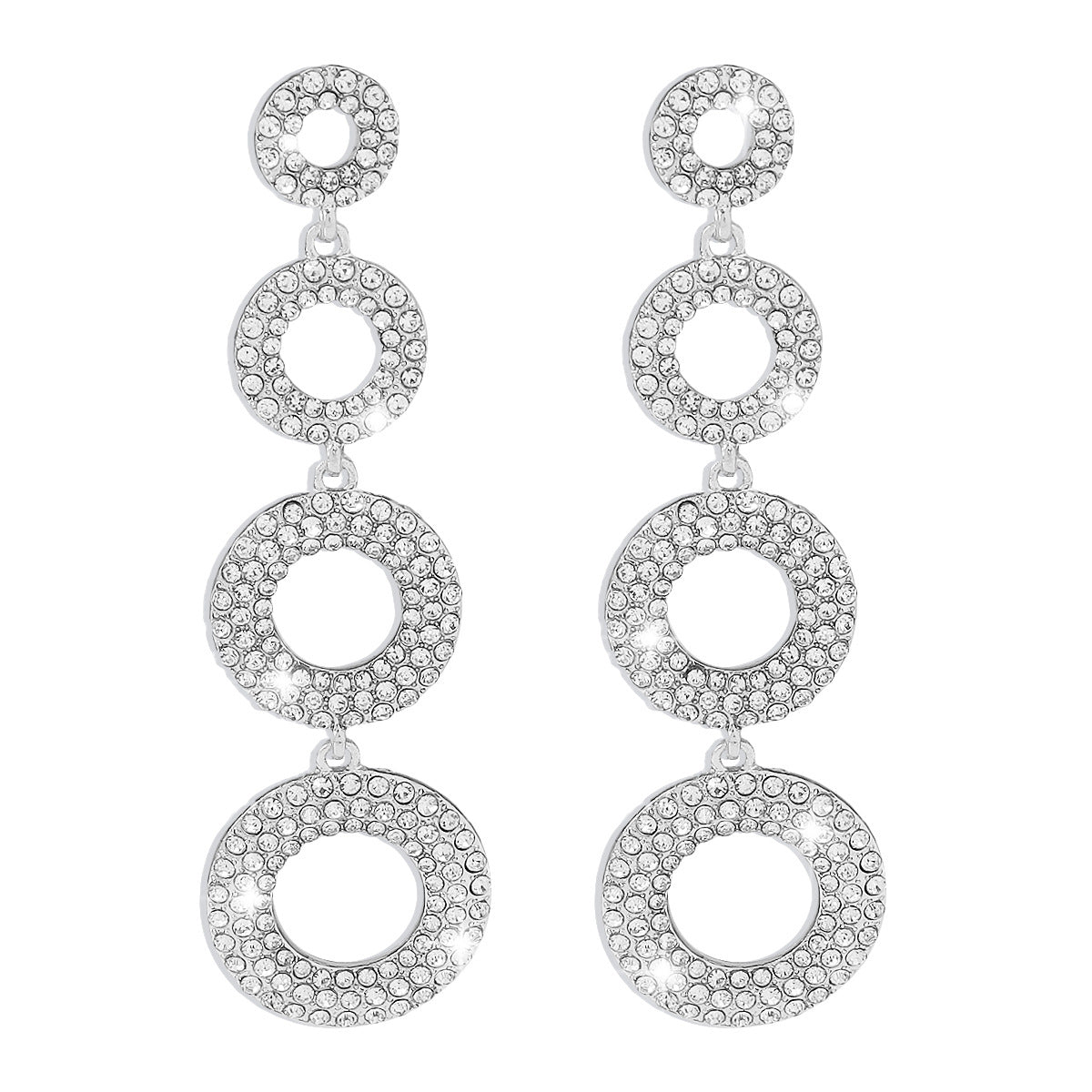 Fashion Round Alloy Inlay Rhinestones Earrings