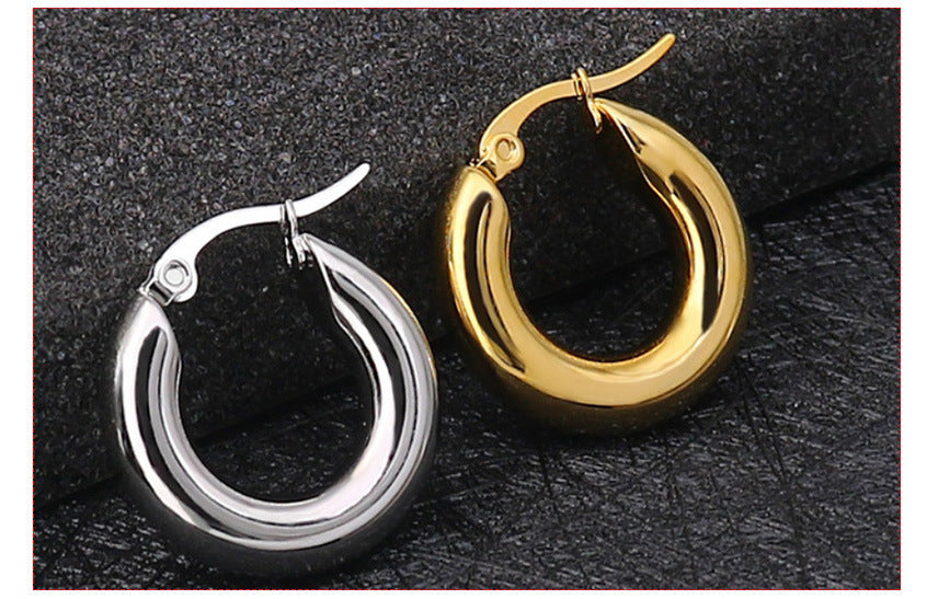 Fashion Geometric Stainless Steel Gold Plated Earrings 1 Pair