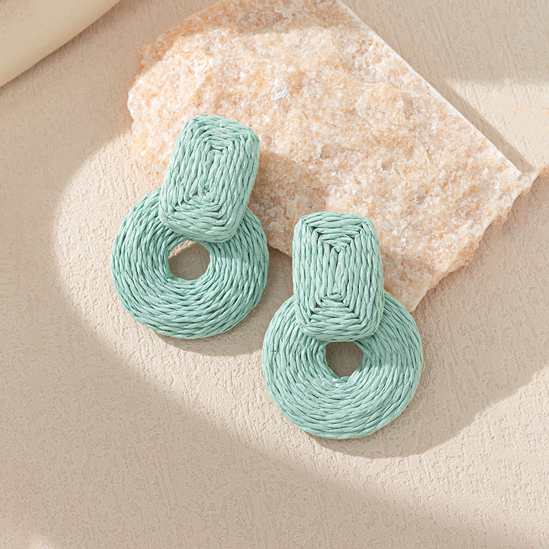 Retro Solid Color Wax Line Drop Earrings