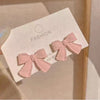 Sweet Heart Shape Flower Bow Knot Stoving Varnish Alloy Drop Earrings Ear Studs