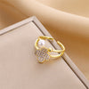 Fashion Geometric Snake Butterfly Copper Open Ring Plating Artificial Gemstones Copper Rings