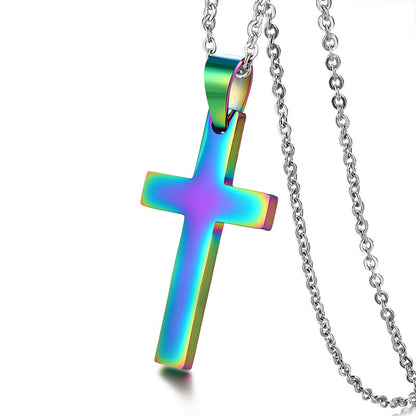 Simple Style Cross Stainless Steel Pendant Necklace Plating Stainless Steel Necklaces