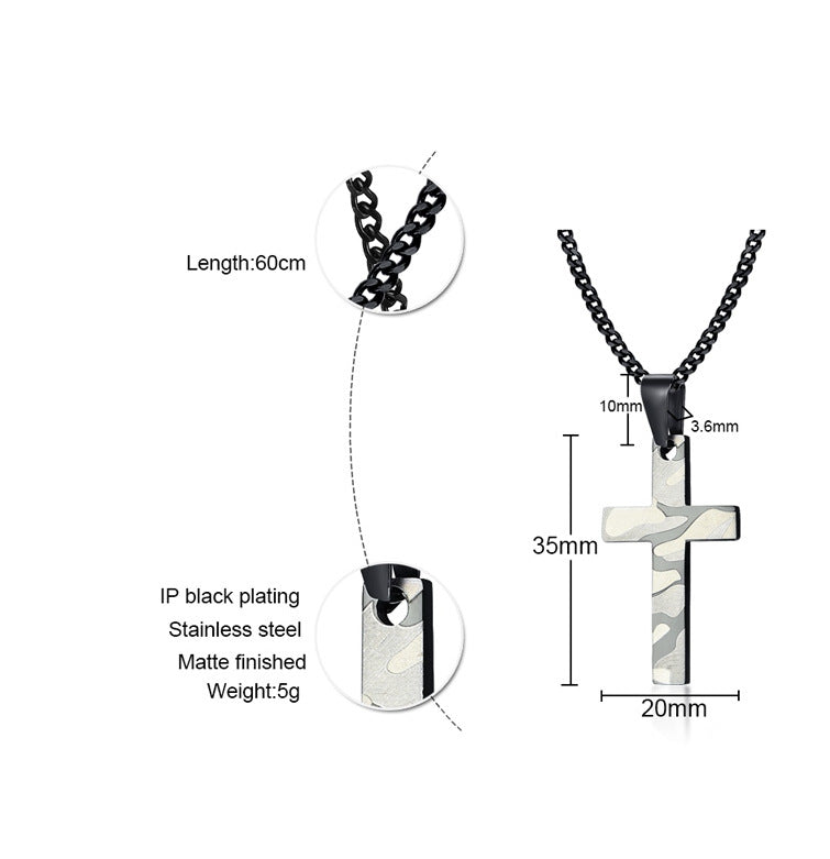 Simple Style Cross Stainless Steel Pendant Necklace Plating Stainless Steel Necklaces