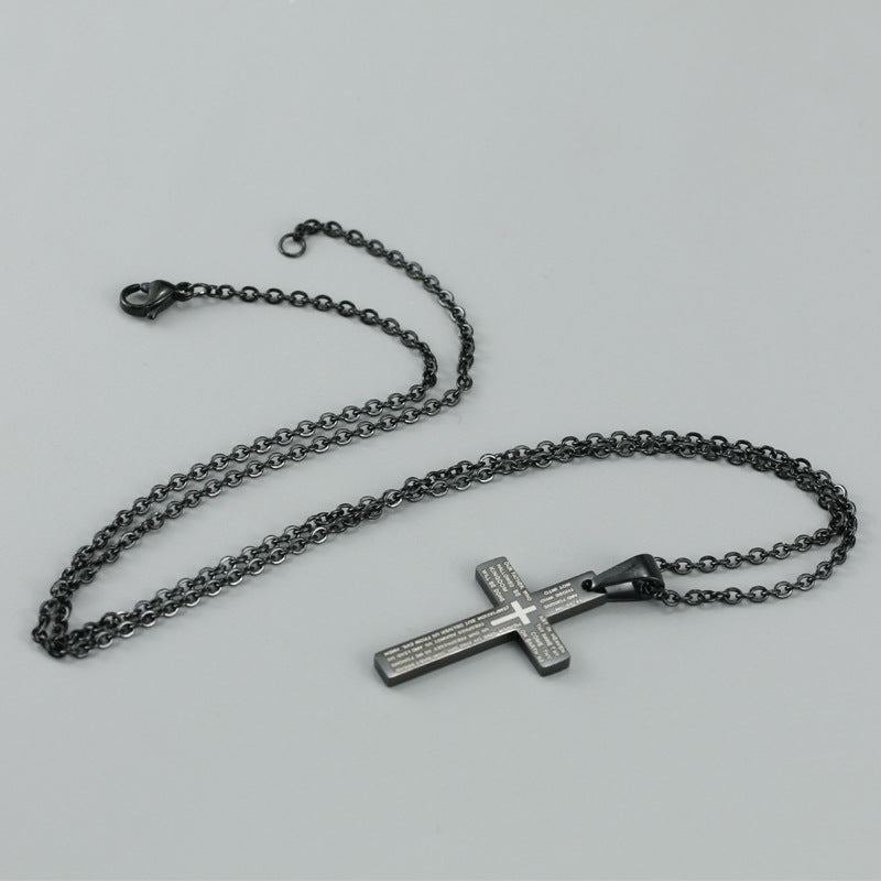 Simple Style Cross Stainless Steel Pendant Necklace Plating Stainless Steel Necklaces