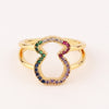 1 Piece Simple Style Flower Copper Inlay Zircon Open Ring