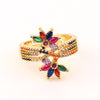 1 Piece Simple Style Flower Copper Inlay Zircon Open Ring