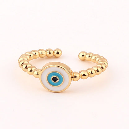 Fashion Devil's Eye Copper Open Ring Enamel Copper Rings