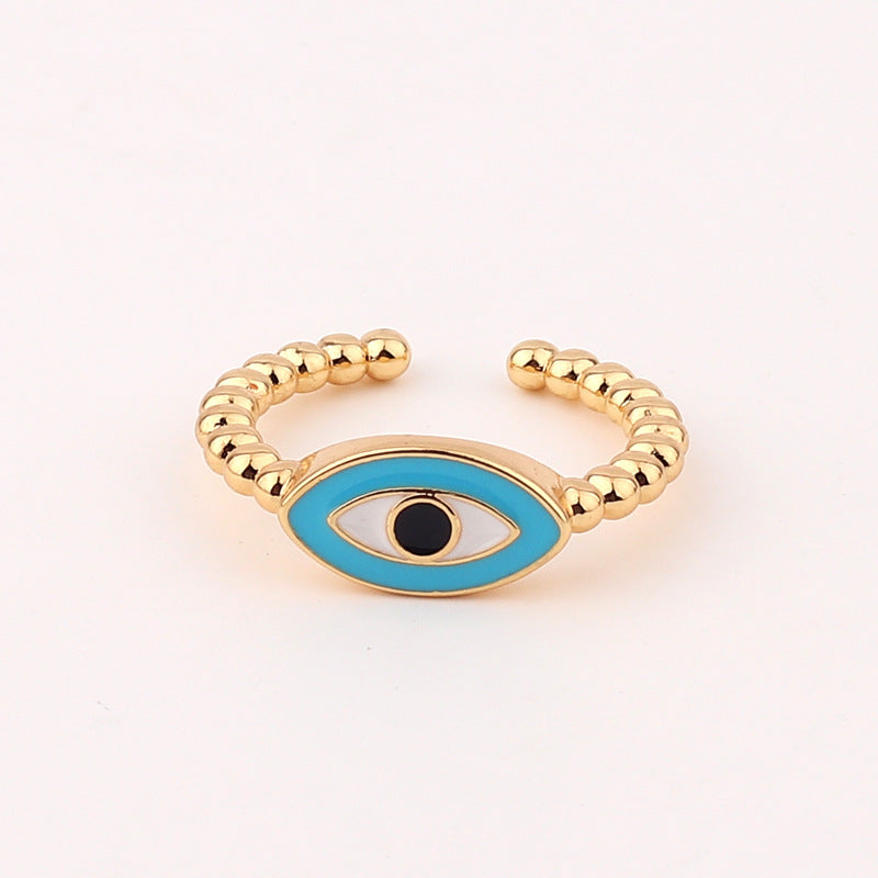 Fashion Devil's Eye Copper Open Ring Enamel Copper Rings