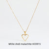 Wholesale Fashion Heart Shape Stainless Steel Inlay Shell Earrings Necklace