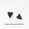 Wholesale Fashion Heart Shape Stainless Steel Inlay Shell Earrings Necklace