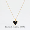 Wholesale Fashion Heart Shape Stainless Steel Inlay Shell Earrings Necklace