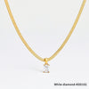 Wholesale Fashion Square Stainless Steel Inlay Zircon Earrings Necklace