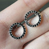 Fashion Round Copper Ear Studs Inlay Zircon Copper Earrings