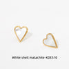 Wholesale Fashion Heart Shape Stainless Steel Inlay Shell Earrings Necklace