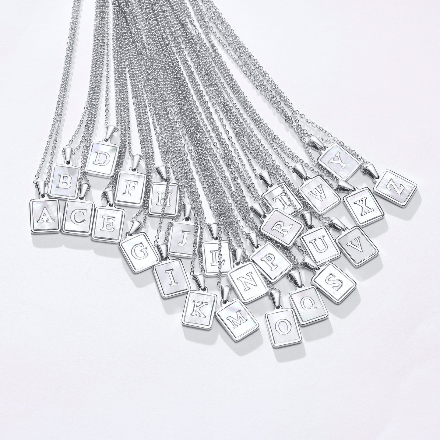 Modern Style Geometric Letter Titanium Steel Pendant Necklace Plating Stainless Steel Necklaces